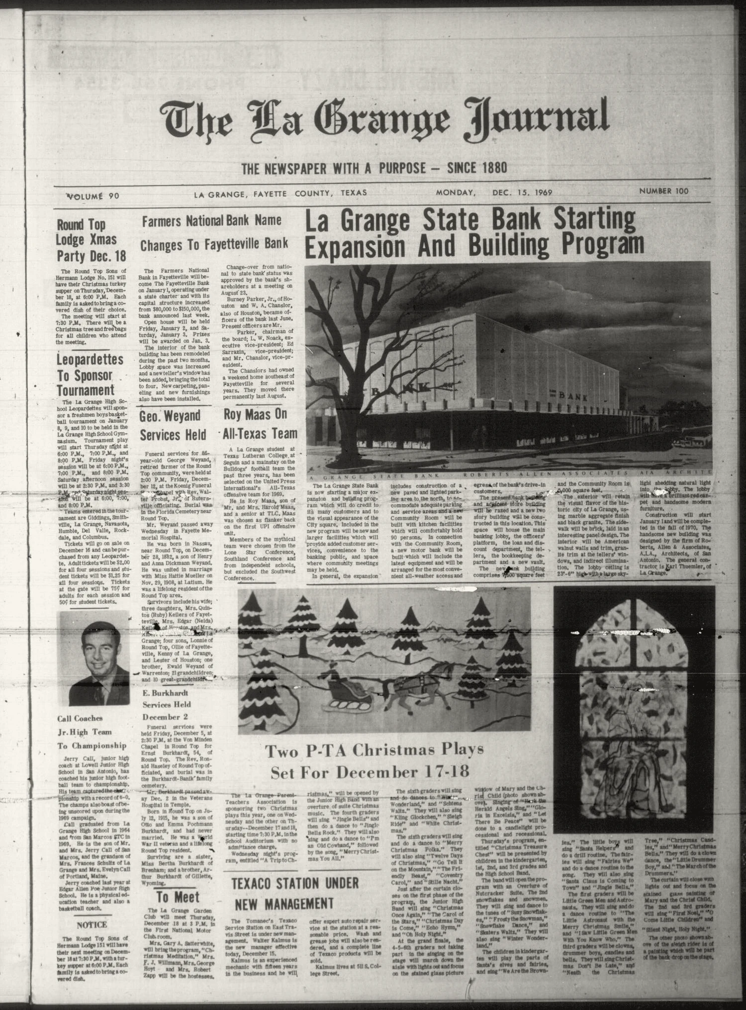 The La Grange Journal (La Grange, Tex.), Vol. 90, No. 100, Ed. 1 Monday, December 15, 1969